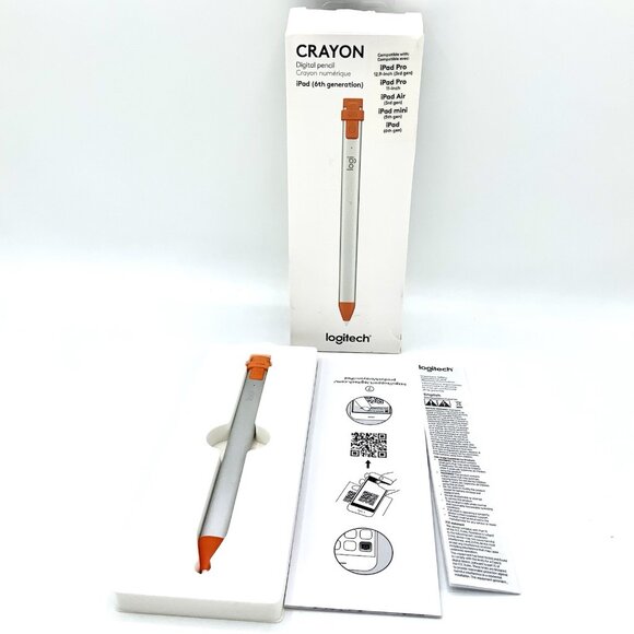 Logitech Crayon Digital Pencil for Apple iPad Orange 914-000033 Box Tested Works - Picture 1 of 16
